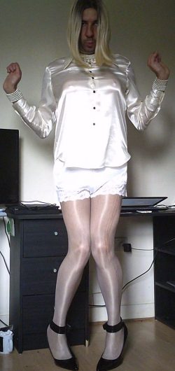 White Satin Sissy Doll