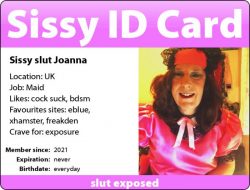 First ID for Sissy Slut Joanna