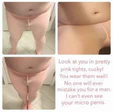 Pink tights – can’t even see my little pee pee