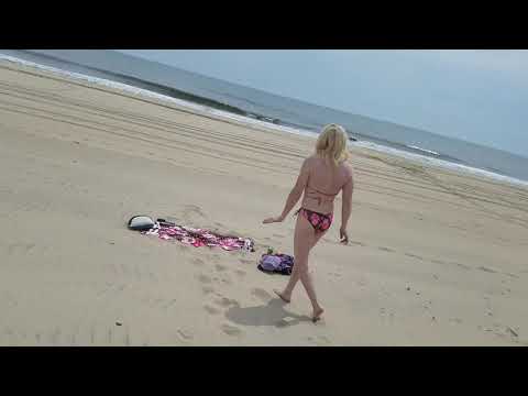 Ocean City Beach Babe Denver Shoemaker prancing around in her bikini