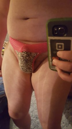 Sissy clit fits in thong