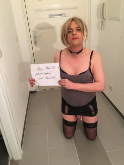 Sissy Slut Dana is on her knees and begging for exposure. Expose this little stupid sissy whore