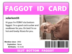 Bottom daddy faggot
