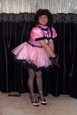 Posing in my pretty Prissy Sissy Gemina Dress