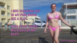 Sissy loves showing off her slutty bikini