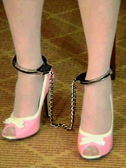 Pink heels and cuffs