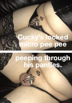When I unzip my panties, my micro clitty shows.