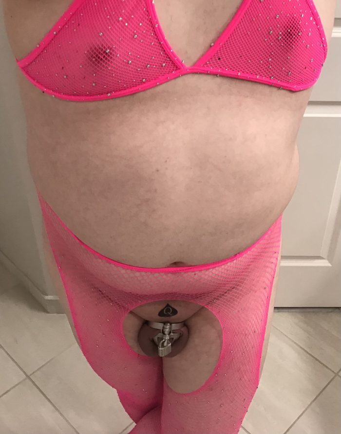 Sparkling sissy loves showing off her little clitty for the camera.