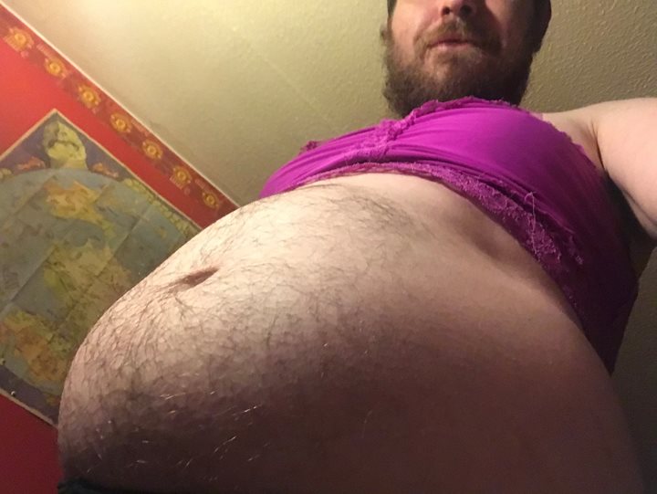 Fat sissy Brian in bra and pantyhose