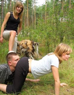 Annoying dork sniffing ass in the great outdoors