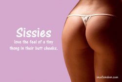 Sissy loves thongs in his butt cheeks