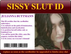 Sissy Slut ID of Julianna Buttmann