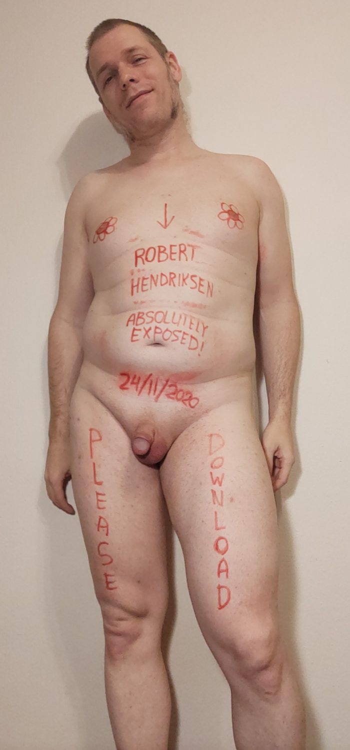 Exposed Webslut Robert Hendriksen – Red Bodywriting