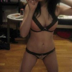 Asian wife’s hot body in bra and panties