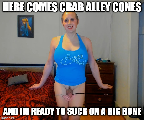 Crab alley cones is ready to suck on a big boner