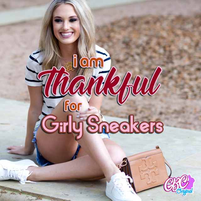 Sissy is thankful for girly sneakers