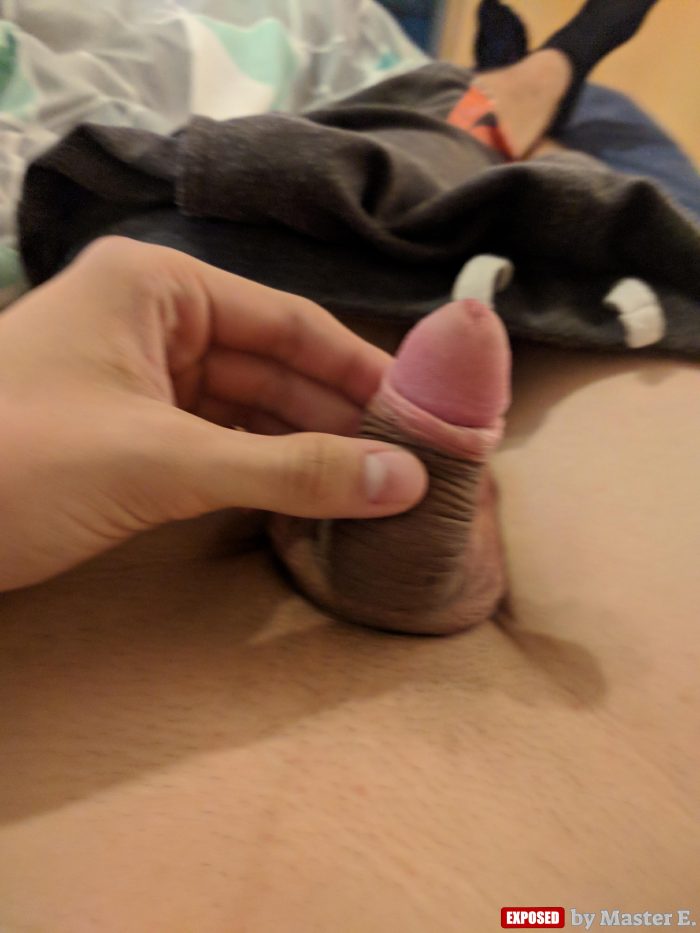 This is how sissies like NkSissy have to jerk: with two fingers because their clitty is too small!
