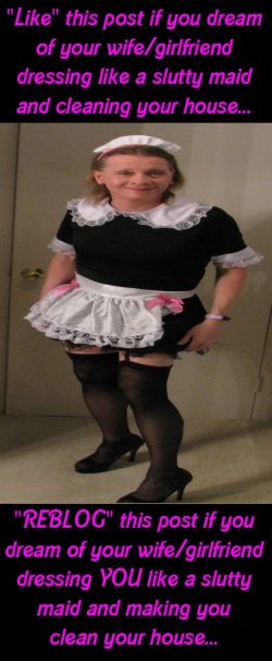 Chrisissy dressed by her Mistress as a French Maid