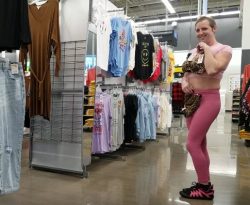 Denver Shoemaker shopping at Walmart for bras and panties