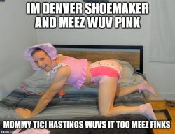 Sissy denver shoemaker loves wearing pink for tici hastings time
