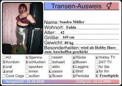 Sandra Muller’s sissy ID cards