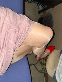 So gay in pink dress and red heels making sissy monique more pathetic and weak