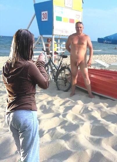 CFNM naked man clothed girl looking dick