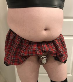 What a lovely schoolgirl chastity sissy!