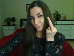 Humiliatrix gives the middle finger live and humiliates the shit out of you