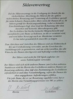 Slave and prostitution contract
