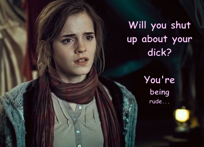 Hermione shrinks your dick.