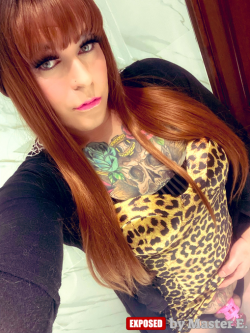 Sissy Nikki Graziano exposing her tiny caged clitty again wearing her leopard print dress! Roar!