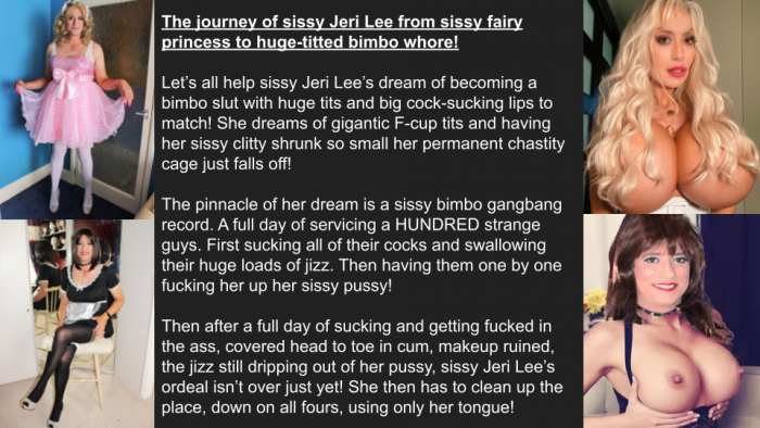 Journey of sissy Jeri Lee to bimbo whore