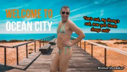 Ocean City Local Denver Shoemaker busts out the bikini thong to catch some big fat dongs