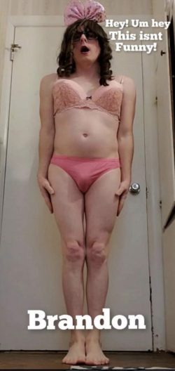(Repin) The beautiful sissy Brandon in her bra and panties!