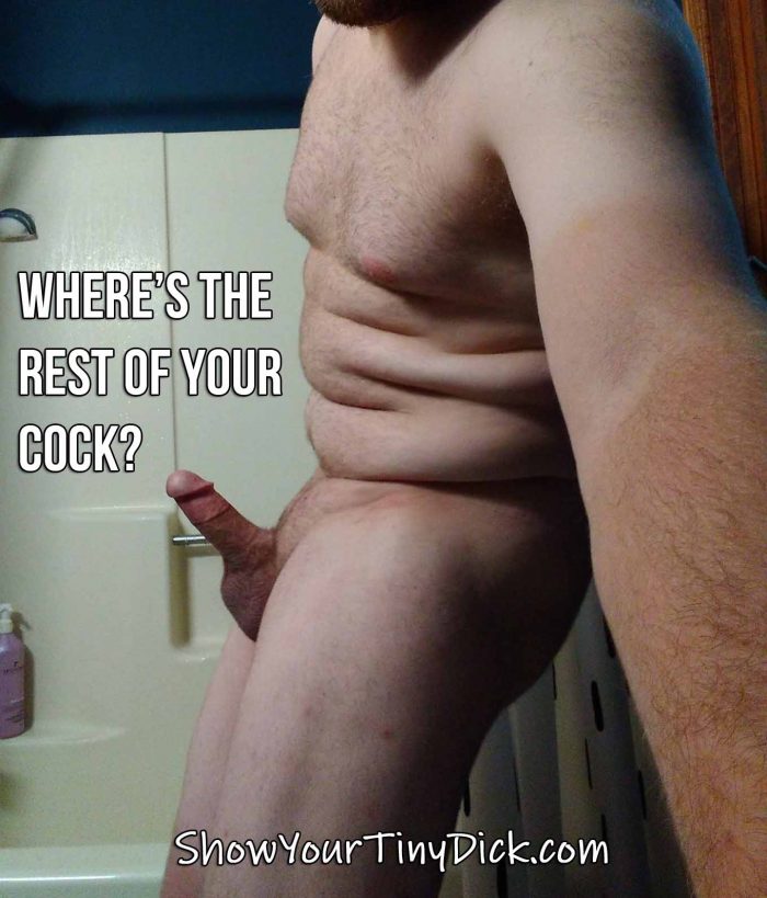 Thumb dick is missing most of his cock