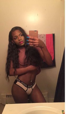 Black trans sissy girl ready for big cock