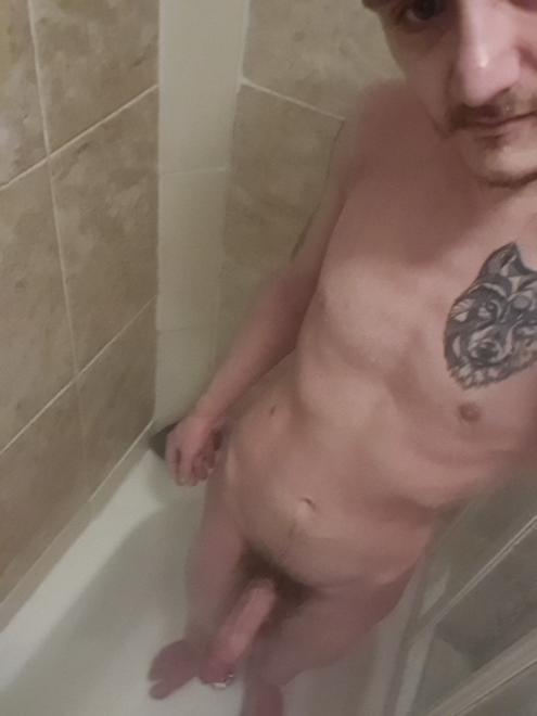 Naked in shower