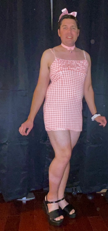 Twink Sissy Mark asks…Pretty dress…are the shoes too much for this outfit?