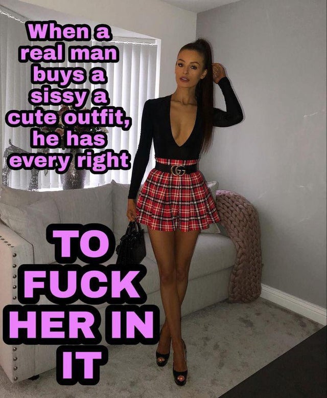 If a real man buys sissy an outfit (Sissy Captions)