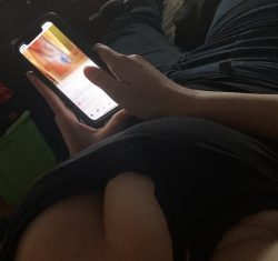 My mommy tits in bed.