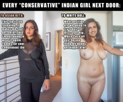 Indian girl next door reacts to white bull cock vs beta dick