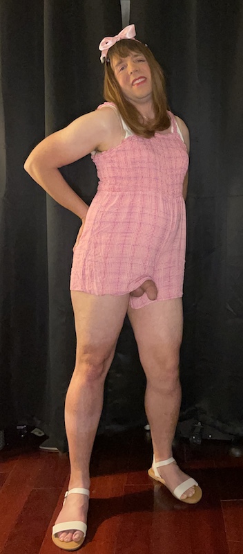 A Whole set in my Pink Romper and Banded Flat Sandals