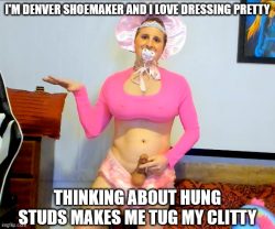 Denver Shoemaker dresses pretty while tugging his clitty