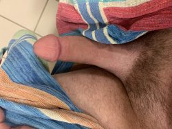 Before shower. Boner