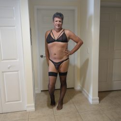 Black Bra, Panties and Stockings