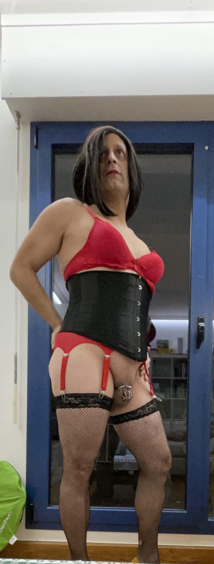 Daniel Rico, sissy in red from Pamplona. Lives to be exposed and humiliated