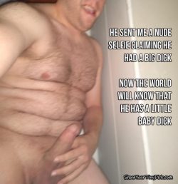 Guy sent nude selfie claiming he had a big dick