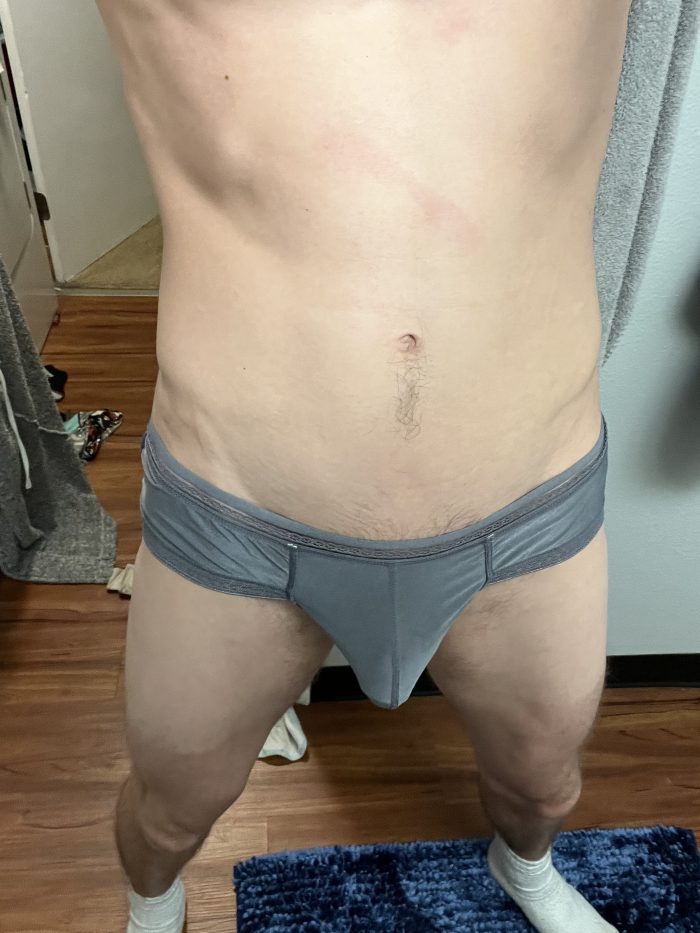 Grey silk panties