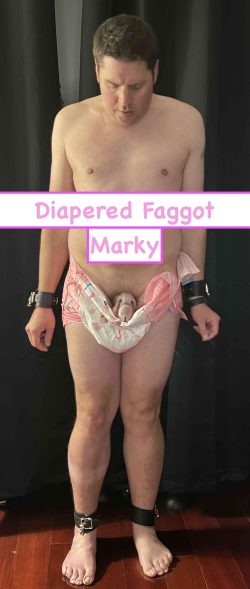 Diapered Faggot in Chastity